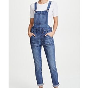 Madewell Skinny Denim Raw Hem Overalls Kemp Jerry Wash Streetwear Womens Size S